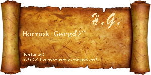 Hornok Gergő névjegykártya